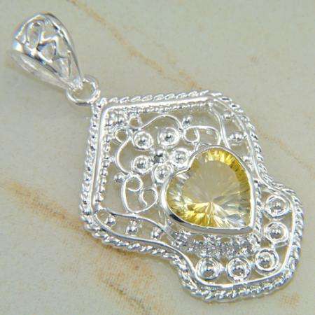 ***GORGEOUS AND NEW!!!***STUNNING CITRINE IN STERLING SILVER PENDANT!!!