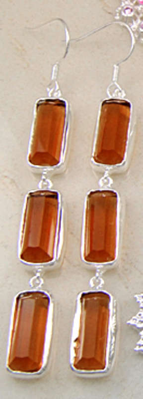 ***GORGEOUS AND NEW!!!***STUNNING COGNAC CITRINES IN STERLING SILVER EARRINGS!!!