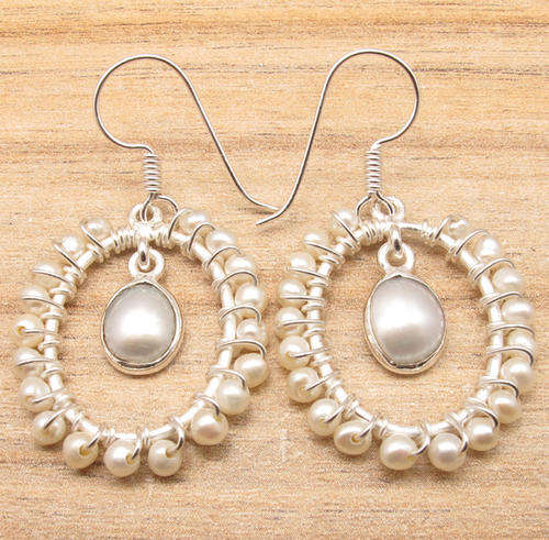 IMPORTED FROM INDIA!! - GORGEOUS MABE PEARLS IN STERLING SILVER EARRINGS!!