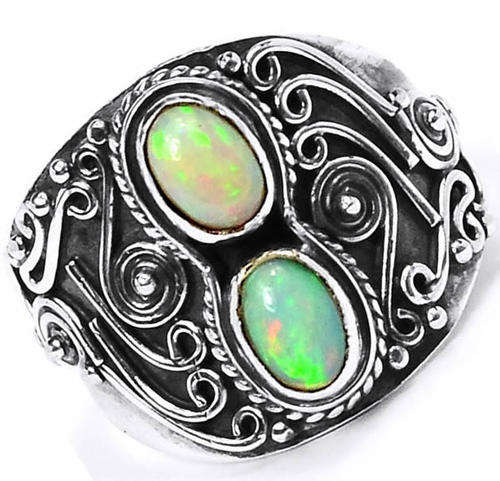 ***REDUCED!!!*** RARE ETHIOPIAN OPALS IN SOLID STERLING SILVER RING!!!