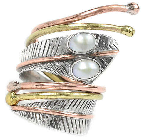 ***WOAW!!!*** GORGEOUS MABE PEARLS IN SOLID STERLING SILVER RING!!!
