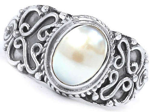 ***WOAW!!!*** GORGEOUS MABE PEARL IN SOLID STERLING SILVER RING!!!