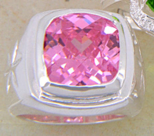 ***GORGEOUS AND NEW!!!***STUNNING PINK TOPAZ CZ STERLING SILVER RING!!!