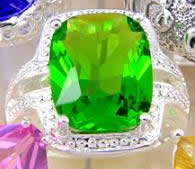 ***GORGEOUS AND NEW!!!***STUNNING PERIDOT CZ STERLING SILVER RING!!!