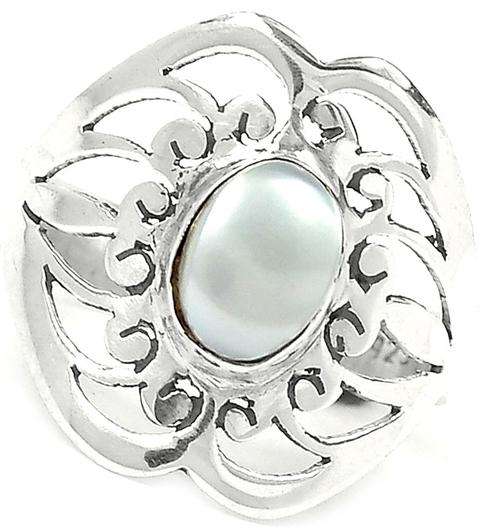 ***WOAW!!!*** GORGEOUS MABE PEARL IN SOLID STERLING SILVER RING!!!