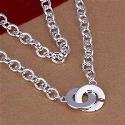 ***L@@@@K!!*** STUNNING STERLING SILVER NECKLACE WITH FANCY CLASP!