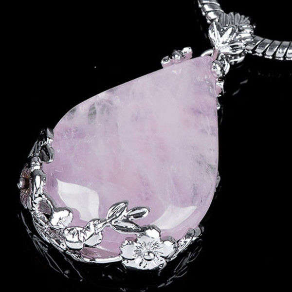 ***MADE IN INDIA!!!*** BEAUTIFUL ROSE QUARTZ GEMSTONE PENDANT!