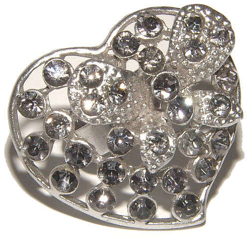 **SIZE L **BEAUTIFUL RHINESTONE ENCRUSTED DRESS RING