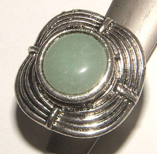 ***SIZE 5.5!!*** NATURAL GEMSTONE TIBETAN SILVER BLING RING - NEW!