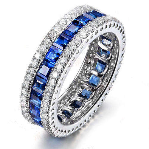 ***GORGEOUS!!!***STUNNING SAPPHIRES AND DIAMONDS ETERNITY RING!!!