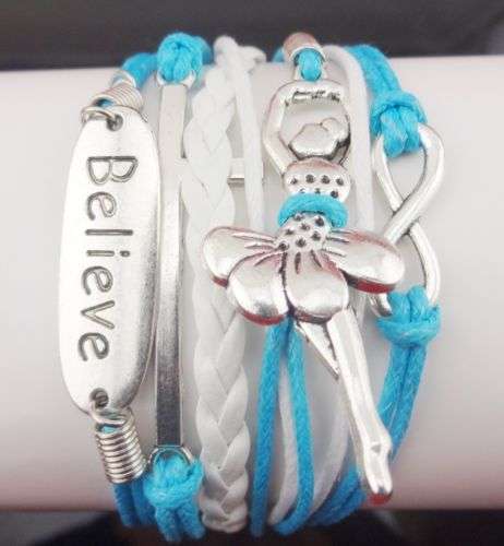 **GORGEOUS AND HOT!!***BEAUTIFUL INFINITY BALLERINA BELIEVE BRACELET!