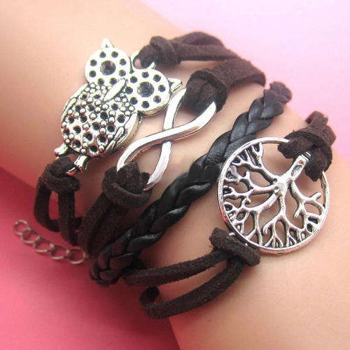 **GORGEOUS AND HOT!!***BEAUTIFUL TREE OF LIFE, OWL INFINITY BRACELET!