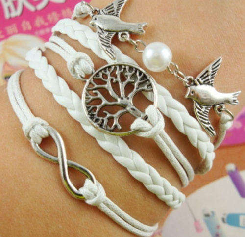 **GORGEOUS AND HOT!!***BEAUTIFUL DOVES, TREE OF LIFE INFINITY BRACELET!