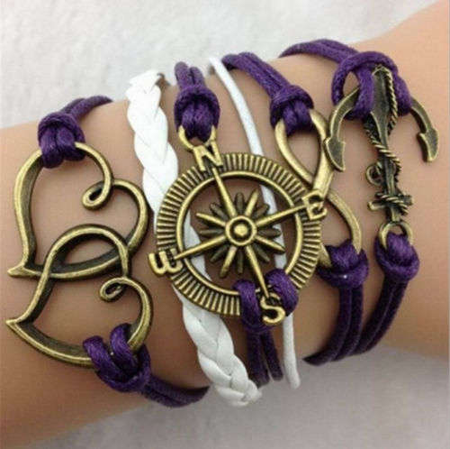 **GORGEOUS AND HOT!!***BEAUTIFUL LOVE, HEARTS, ANCHOR INFINITY BRACELET!