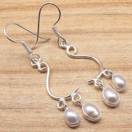 IMPORTED FROM INDIA!! - GORGEOUS MABE PEARLS IN STERLING SILVER EARRINGS!!