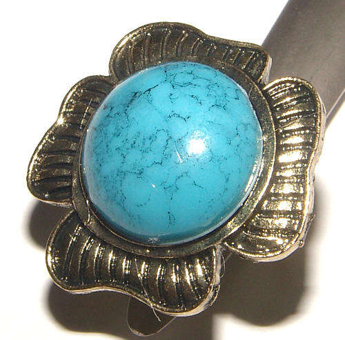 *** BOLD AND BEAUTIFUL *** IMITATION GEMSTONE DRESS RING - ADJUSTABLE!
