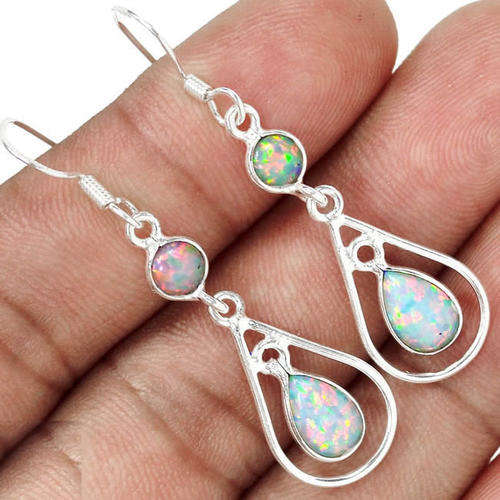 ***DESIGNER ITEM!!!***STUNNING NATURAL FIRE OPALS IN SOLID .925 STERLING SILVER EARRINGS!!!
