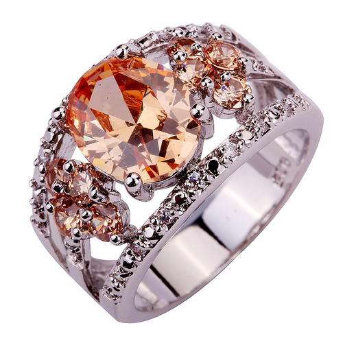 ***WOAW!!!***STUNNING MORGANITE AND TOPAZ IN STERLING SILVER RING!!!
