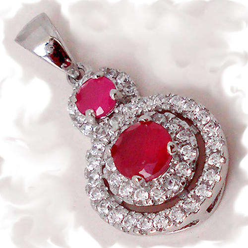 ***EXQUISITE TURKISH STYLE RANGE!!***  NATURAL RUBIES IN SOLID STERLING SILVER PENDANT!!