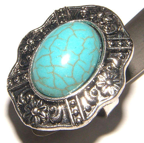 **NEW** -  NATURAL TURQUOISE VINTAGE STYLE ADJUSTABLE DRESS RING!
