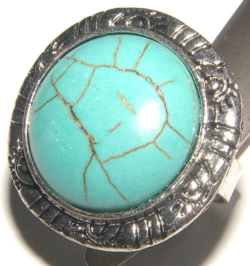 **NEW** -  NATURAL TURQUOISE VINTAGE STYLE ADJUSTABLE DRESS RING!