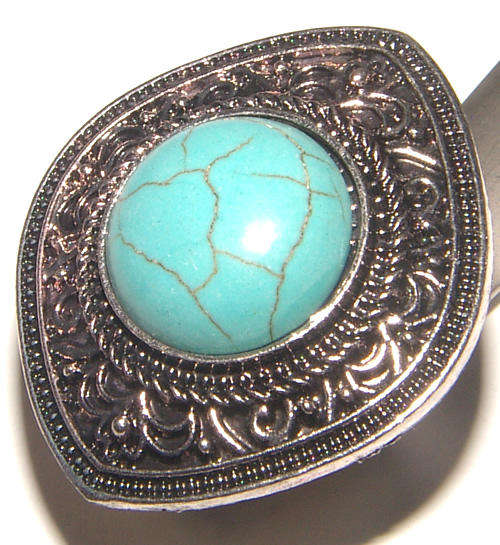 **NEW** -  NATURAL TURQUOISE VINTAGE STYLE ADJUSTABLE DRESS RING!