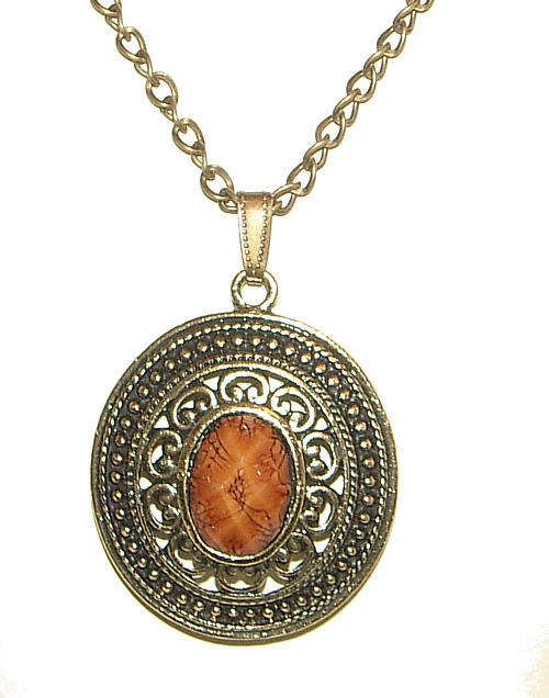 ***NEW!!*** GORGEOUS MOCK GEMSTONE PENDANT WITH CHAIN!!!