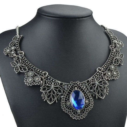 ***FAIRYTALE COLLECTION!*** GORGEOUS CZ AND RHINESTONES FILIGREE NECKLACE - NEW!