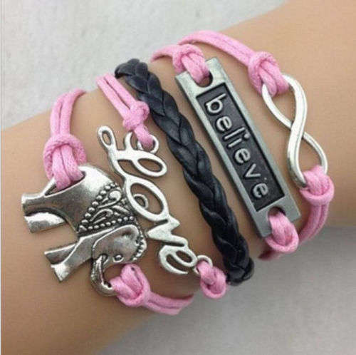**GORGEOUS AND HOT!!***BEAUTIFUL LOVE, BELIEVE INFINITY BRACELET!