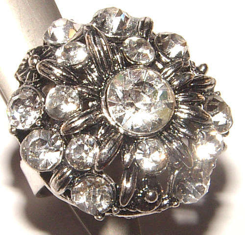 ADJUSTABLE RHINESTONE ENCRUSTED DRESS RING!