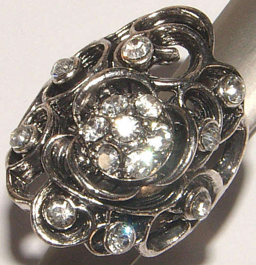 SPARKLING! ADJUSTABLE RHINESTONE ENCRUSTED DRESS RING!