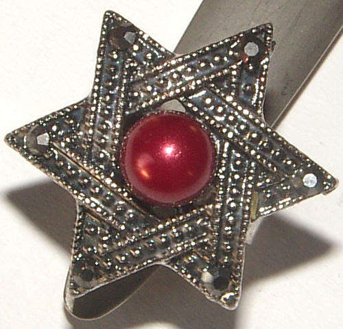 SWEET DESIGN!!! -- FAUX PEARL AND MARCASITE ADJUSTABLE DRESS RING!