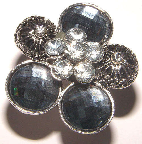 ``ADJUSTABLE`` - BIG AND BOLD DRESS RING WITH LUCITE AND RHINESTONES!