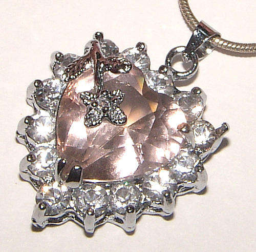 **FARYTALE COLLECTION!** SWEET PINK FACETED HEART CRYSTAL PENDANT - NEW!
