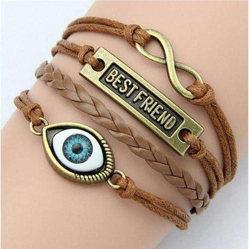 **GORGEOUS AND HOT!!***BEAUTIFUL LEATHER BEST FRIENDS INFINITY BRACELET!
