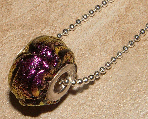***UNIQUE*** DICHROIC FUSED GLASS JEWELLERY -  EURO BEAD PENDANT!