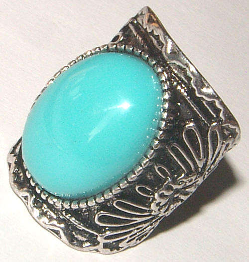 **BIG AND BOLD** - TURQUOISE VINTAGE STYLE DRESS RING!