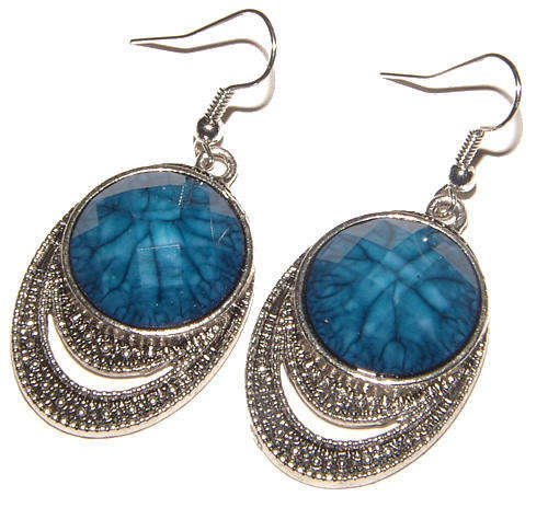 ***FASHION COLLECTION!!*** SILVER DANGLING EARRINGS WITH CREATED GEMSTONES!!!