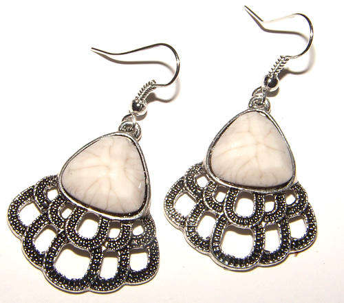 ***FASHION COLLECTION!!*** SILVER DANGLING EARRINGS WITH CREATED GEMSTONES!!!