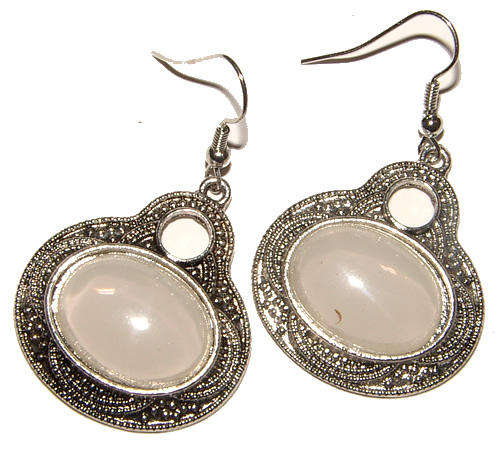 ***FASHION COLLECTION!!*** SILVER DANGLING EARRINGS WITH CREATED GEMSTONES!!!