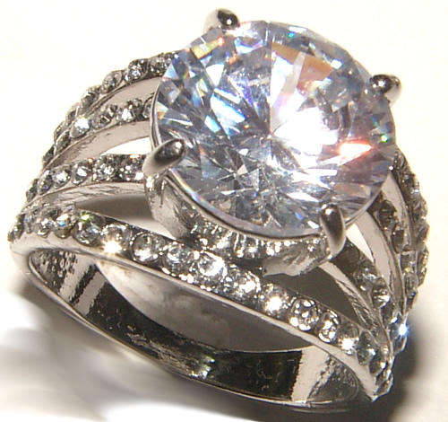 ^-^ SPARKLING LADIES DRESS RING WITH CUBIC ZIRCONIUM AND RHINESTONES! ^-^
