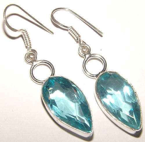 INDIA RANGE!! - GORGEOUS NATURAL QUARTZ STERLING SILVER EARRINGS!!