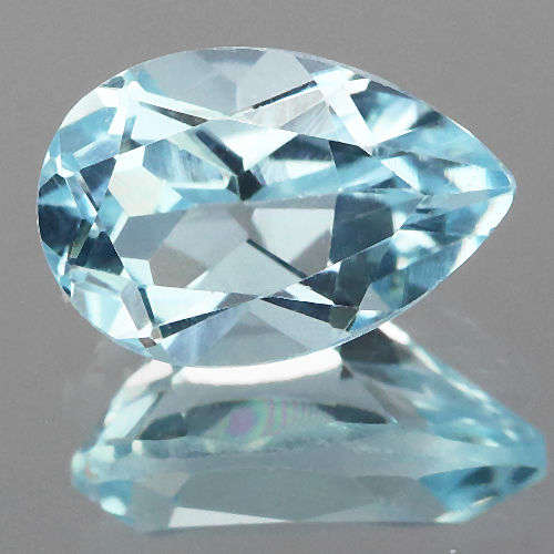 NATURAL TOPAZ -  SKY BLUE PEAR FACETED - 4.650cts!!