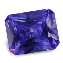 TANZANITE SIMULANT BEST PERIWINKLE OCTAGON PRINCESS CUT - 7.76cts!!