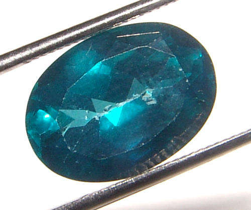 NATURAL TOPAZ -  TEAL GREEN OVAL CUT - 8.110cts!!