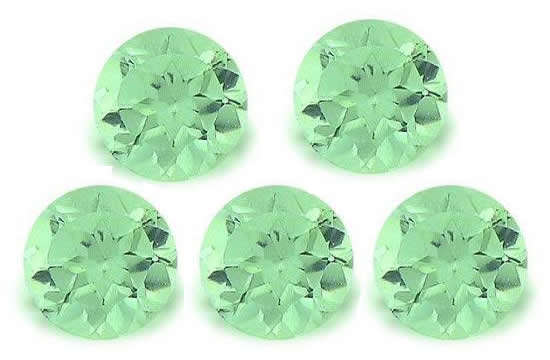 NATURAL TSAVORITE ROUND CUT -  PARCEL OF 5 - 0.190cts