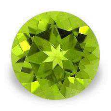 NATURAL PERIDOT -  TOP GREEN ROUND CUT - 0.475cts
