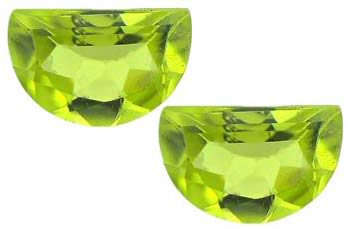 NATURAL PERIDOT MATCHING PAIR -  TOP GREEN FANCY CUT - 0.990cts