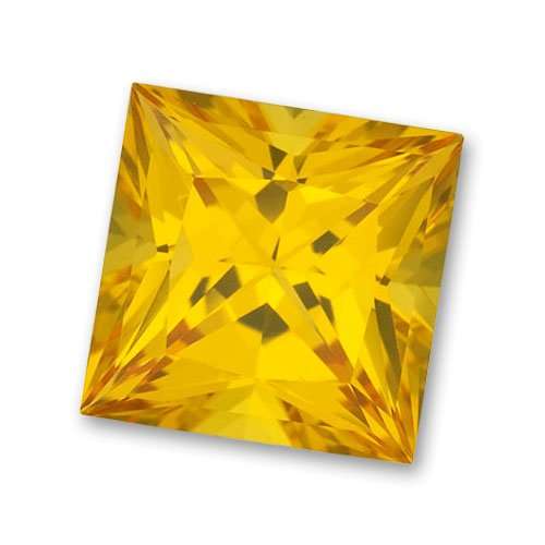 CUBIC ZIRCONIUM - YELLOW PRINCESS CUT - 7.620cts!!