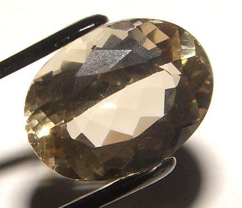 NATURAL CITRINE -  LIGHT CANARY YELLOW OVAL FACET - 19.110cts